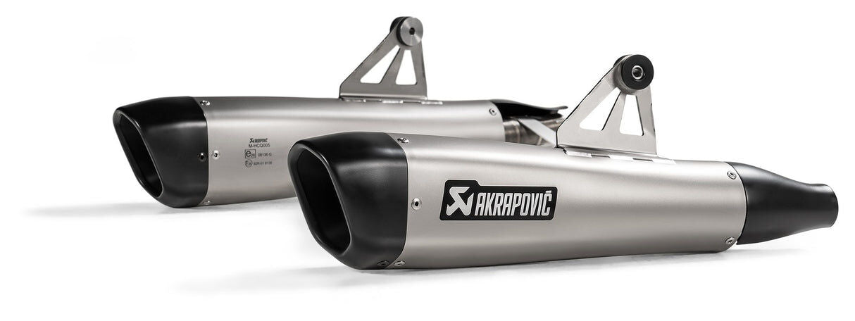 Akrapovic Slip-On Line Titanium Muffler System w/Black Titanium End Cap for Triumph Bonneville T100 17-20/T120 16-20 Akrapovic