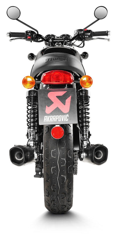 Akrapovic Slip-On Line Titanium Muffler System w/Black Titanium End Cap for Triumph Bonneville T100 17-20/T120 16-20 Akrapovic