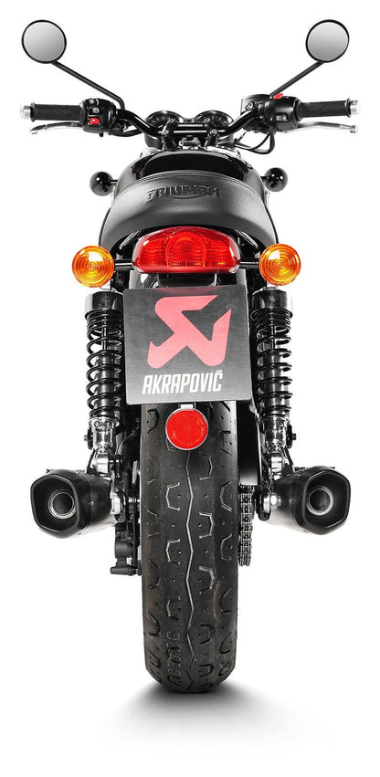 Akrapovic Slip-On Line Titanium Muffler System w/Black Titanium End Cap for Triumph Bonneville T100 17-20/T120 16-20 Akrapovic