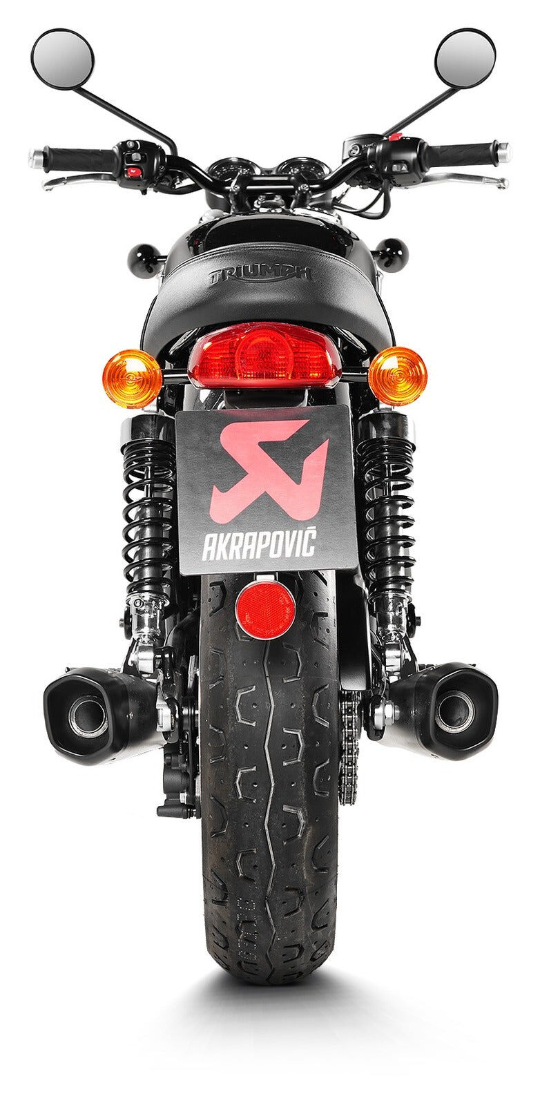 Akrapovic Slip-On Line Titanium Muffler System w/Black Titanium End Cap for Triumph Bonneville T100 17-20/T120 16-20 Akrapovic