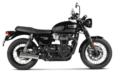 Akrapovic Slip-On Line Titanium Muffler System w/Black Titanium End Cap for Triumph Bonneville T100 17-20/T120 16-20 Akrapovic