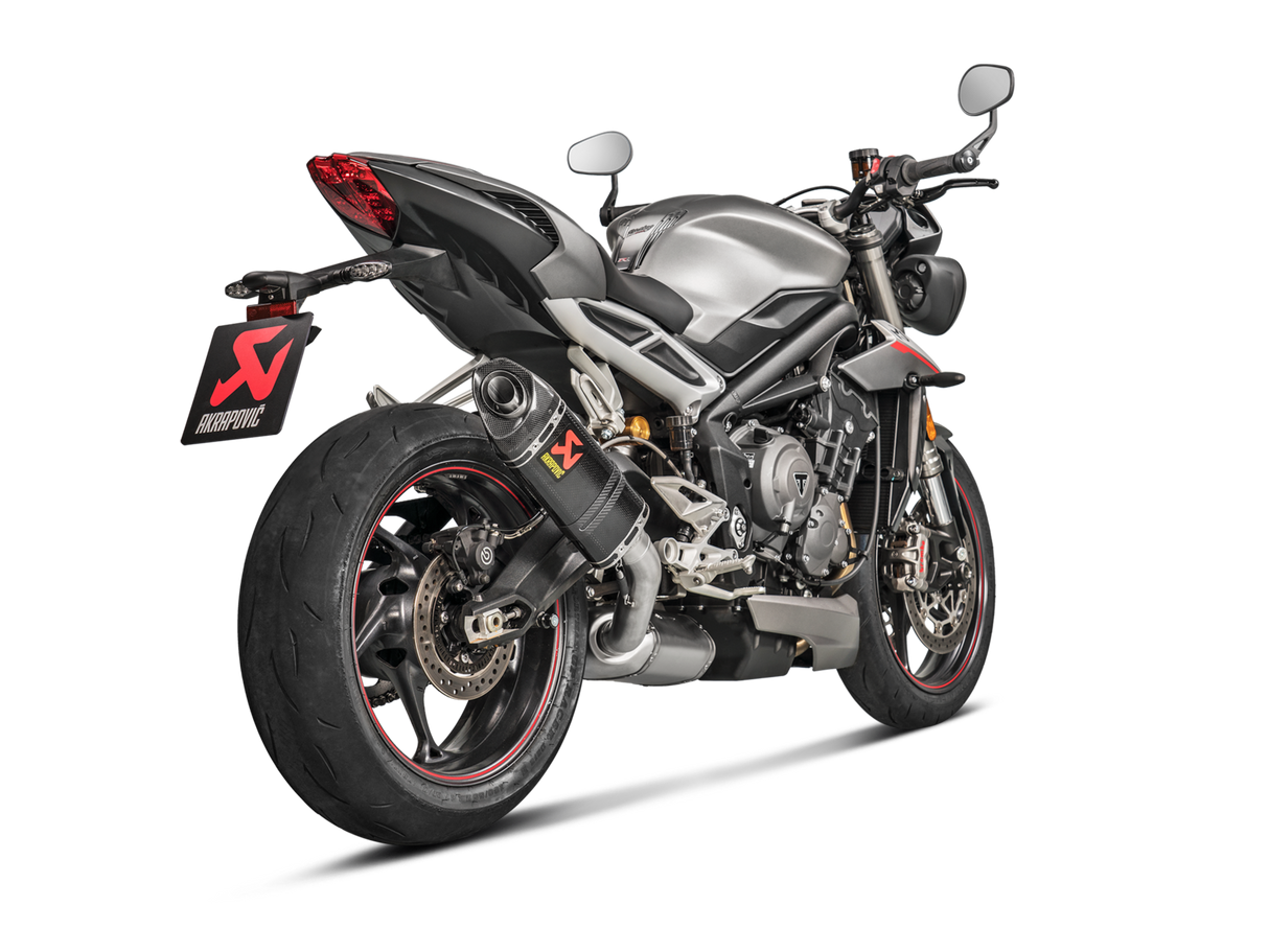 Akrapovic Slip-On Line Carbon Muffler System w/Carbon End Cap for Triumph Street Triple 765 S/R/RS 17-19 Akrapovic