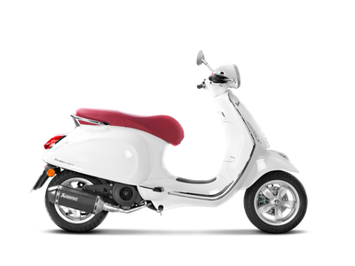 Akrapovic Racing Line Black Stainless Steel Exhaust System w/Carbon End Cap for Vespa Primavera 125ie 3V 14-20
