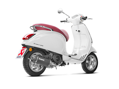 Akrapovic Racing Line Black Stainless Steel Exhaust System w/Carbon End Cap for Vespa Primavera 125ie 3V 14-20