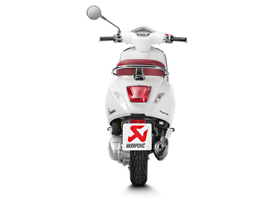 Akrapovic Racing Line Black Stainless Steel Exhaust System w/Carbon End Cap for Vespa Primavera 125ie 3V 14-20