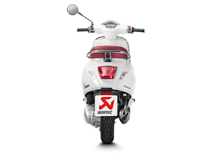 Akrapovic Racing Line Black Stainless Steel Exhaust System w/Carbon End Cap for Vespa Primavera 125ie 3V 14-20