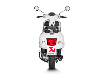 Akrapovic Slip-On Line Black Stainless Steel Muffler System w/Carbon End Cap for Vespa GTS 125/Super/Sport/Tech 17-20