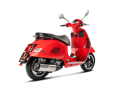 Akrapovic Slip-On Line Stainless Steel Muffler System w/Carbon End Cap for Vespa GTS 125/Super/Sport/Tech 09-16