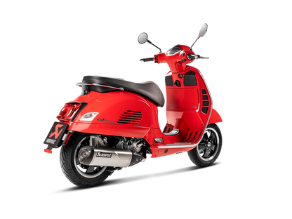 Akrapovic Slip-On Line Stainless Steel Muffler System w/Carbon End Cap for Vespa GTS 125/Super/Sport/Tech 09-16