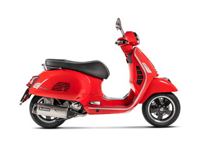 Akrapovic Slip-On Line Stainless Steel Muffler System w/Carbon End Cap for Vespa GTS 125/Super/Sport/Tech 09-16