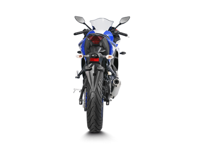 Akrapovic Racing Line Stainless Steel Exhaust System w/Titanium End Cap for Yamaha YZF-R25 14-21/YZF-R3 15-21/MT-03 16-19