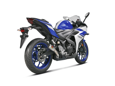 Akrapovic Slip-On Line Stainless Steel Muffler System w/Titanium End Cap for Yamaha YZF-R25 14-21/YZF-R3 15-21/MT-03 16-21 Akrapovic
