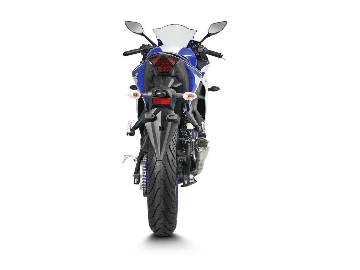 Akrapovic Slip-On Line Stainless Steel Muffler System w/Titanium End Cap for Yamaha YZF-R25 14-21/YZF-R3 15-21/MT-03 16-21 Akrapovic