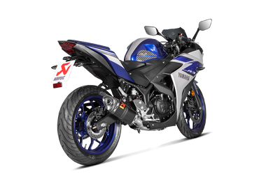 Akrapovic Racing Line Carbon Exhaust System w/Carbon End Cap for Yamaha YZF-R25 22-Up/YZF-R3 18-Up/MT-03 19-Up Akrapovic