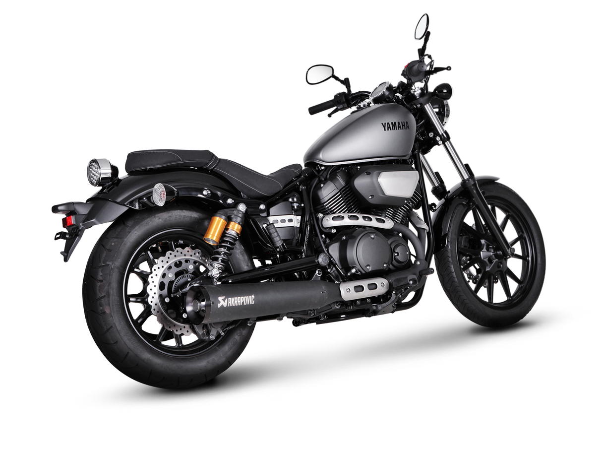Akrapovic Slip-On Line Black Stainless Steel Muffler System w/Black End Cap for Yamaha XV950/R/Racer 13-16 Akrapovic