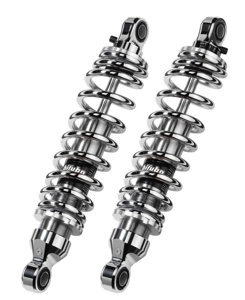 Bitubo WME43 - Rear Twin Shocks - Chrome Spring [Adjustable: Preload, Rebound]