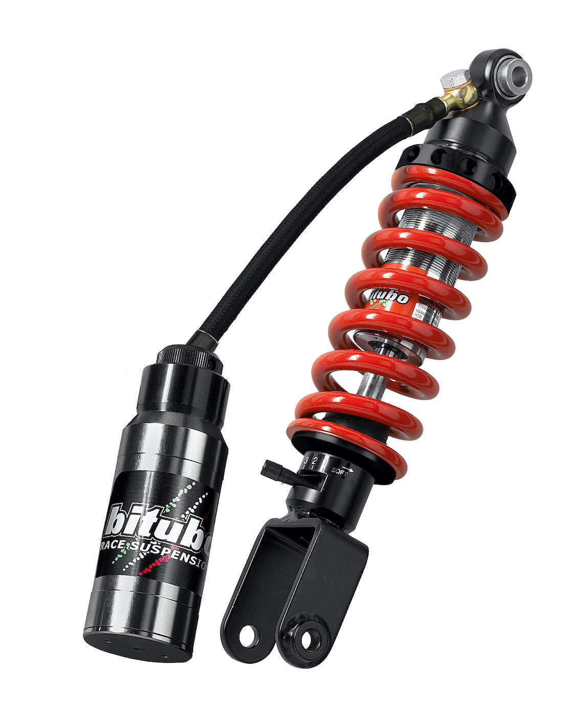 Bitubo WZM01 - Rear Mono Shock - Red Spring [Adjustable: Preload, Rebound, Compression]