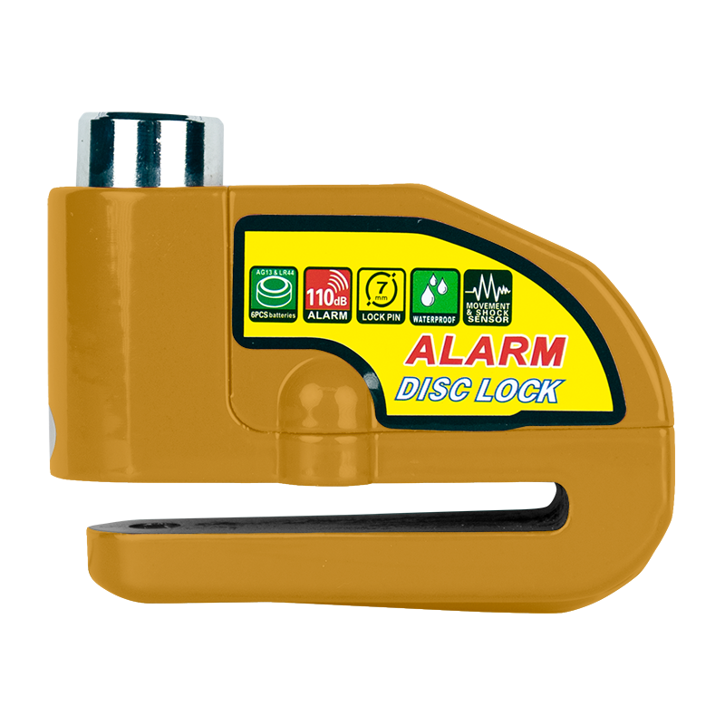 LOK UP - LOK UP 110dB alarm Disc lock Yellow - Shark Leathers