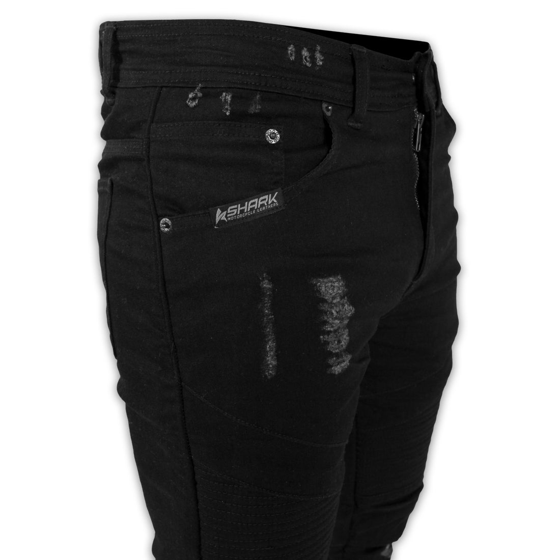 Shark Leathers - Shark Ripped Cuffed Pants [Pin Tuck] - Shark Leathers