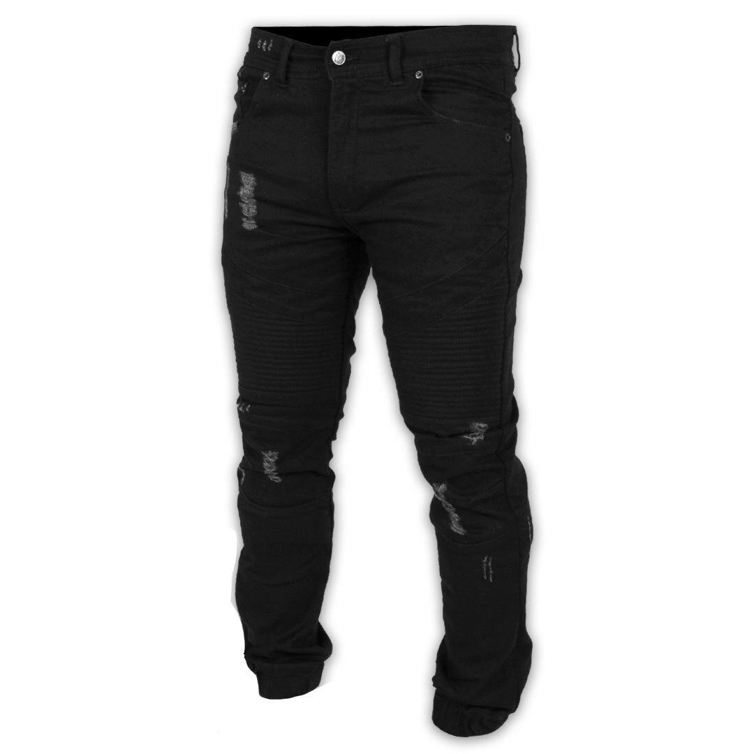 Shark Leathers - Shark Ripped Cuffed Pants [Pin Tuck] - Shark Leathers