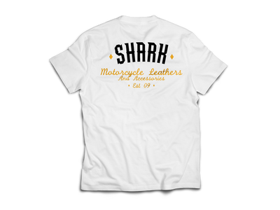 Shark Gamble Tee White/Yellow Shark Leathers