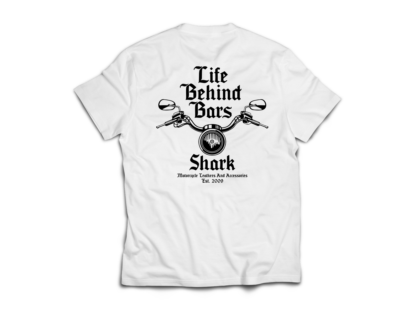 Shark Leathers - Shark Behind Bars Tee White - Shark Leathers
