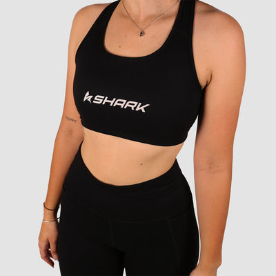Shark Womens Activewear Leggings Black, Side View | Shark Leathers