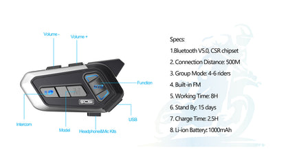 SCS S13 Bluetooth Intercom [Dual Pack]