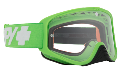 Spy Optic Woot MX Goggles Checkers Green w/HD Clear Lens