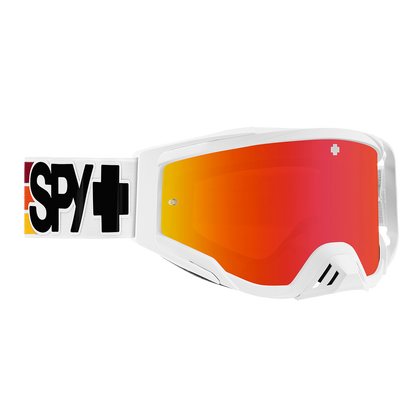 Spy Optic Foundation Plus MX Goggles Speedway Matte White w/HD Smoke Red Spectra Mirror & HD Clear Lens
