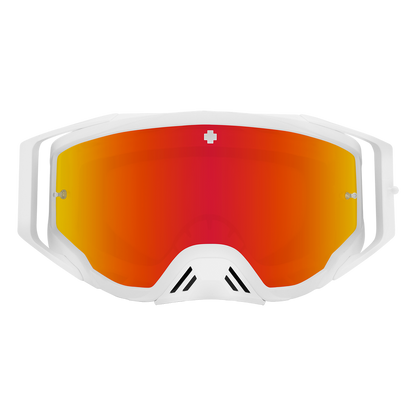 Spy Optic Foundation Plus MX Goggles Speedway Matte White w/HD Smoke Red Spectra Mirror & HD Clear Lens
