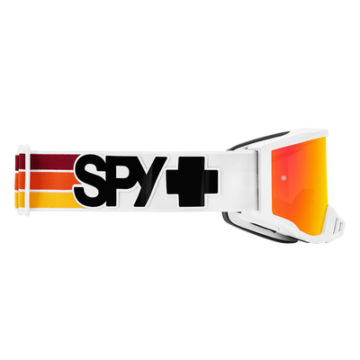 Spy Optic Foundation Plus MX Goggles Speedway Matte White w/HD Smoke Red Spectra Mirror & HD Clear Lens