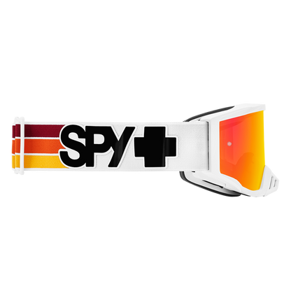 Spy Optic Foundation Plus MX Goggles Speedway Matte White w/HD Smoke Red Spectra Mirror & HD Clear Lens