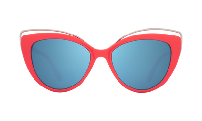 Spy Optic Julep Sunglasses Coral Gray w/Light Blue Flash Mirror Lens