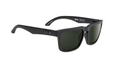 Spy Optic Helm Sunglasses Soft Matte Black w/Happy Gray Green Polar Lens