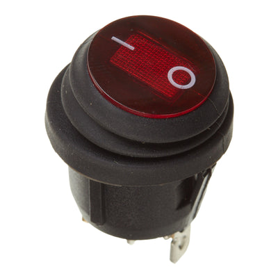 WHITES 12V ROCKER SWITCH ON-OFF RED WATERPROOF ROUND