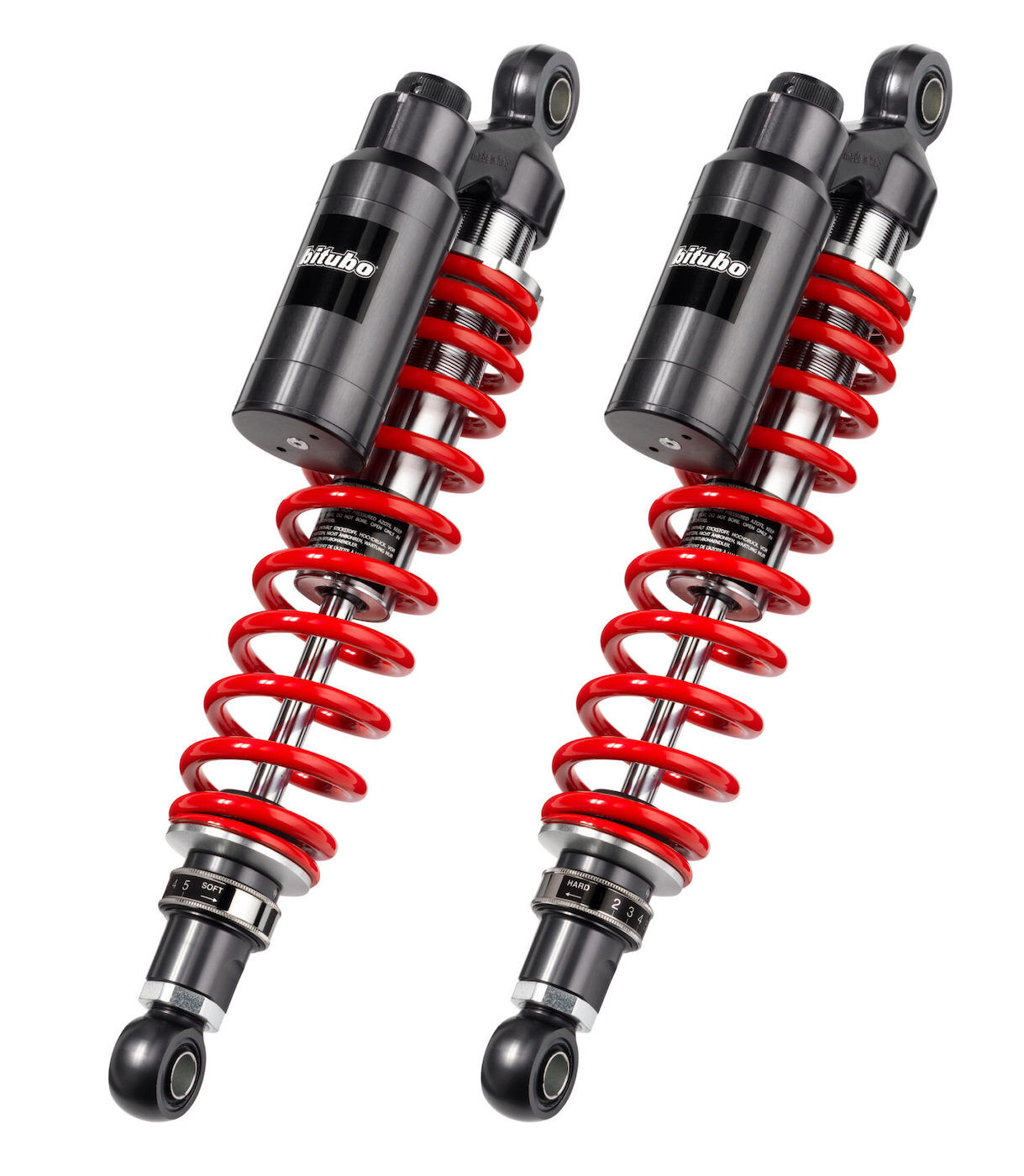 Bitubo WMT71 - Rear Twin Shocks - Red Spring [Adjustable: Preload, Rebound, Compression]