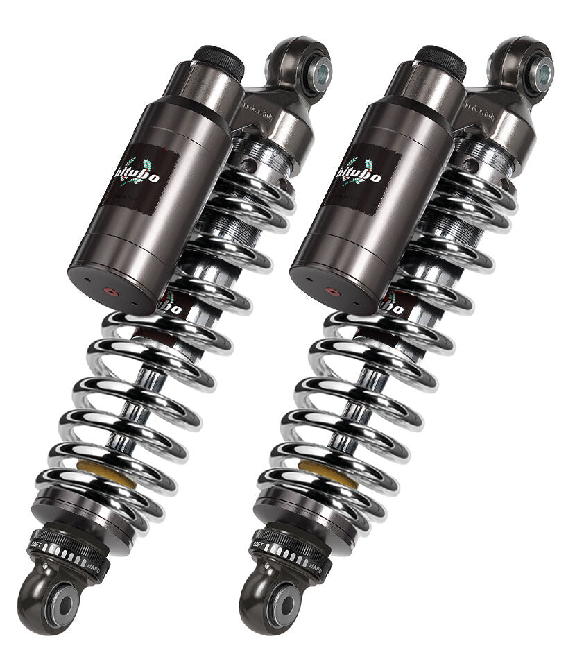 Bitubo WMT03 - Rear Twin Shocks - Chrome Spring [Adjustable: Preload, Rebound, Compression]