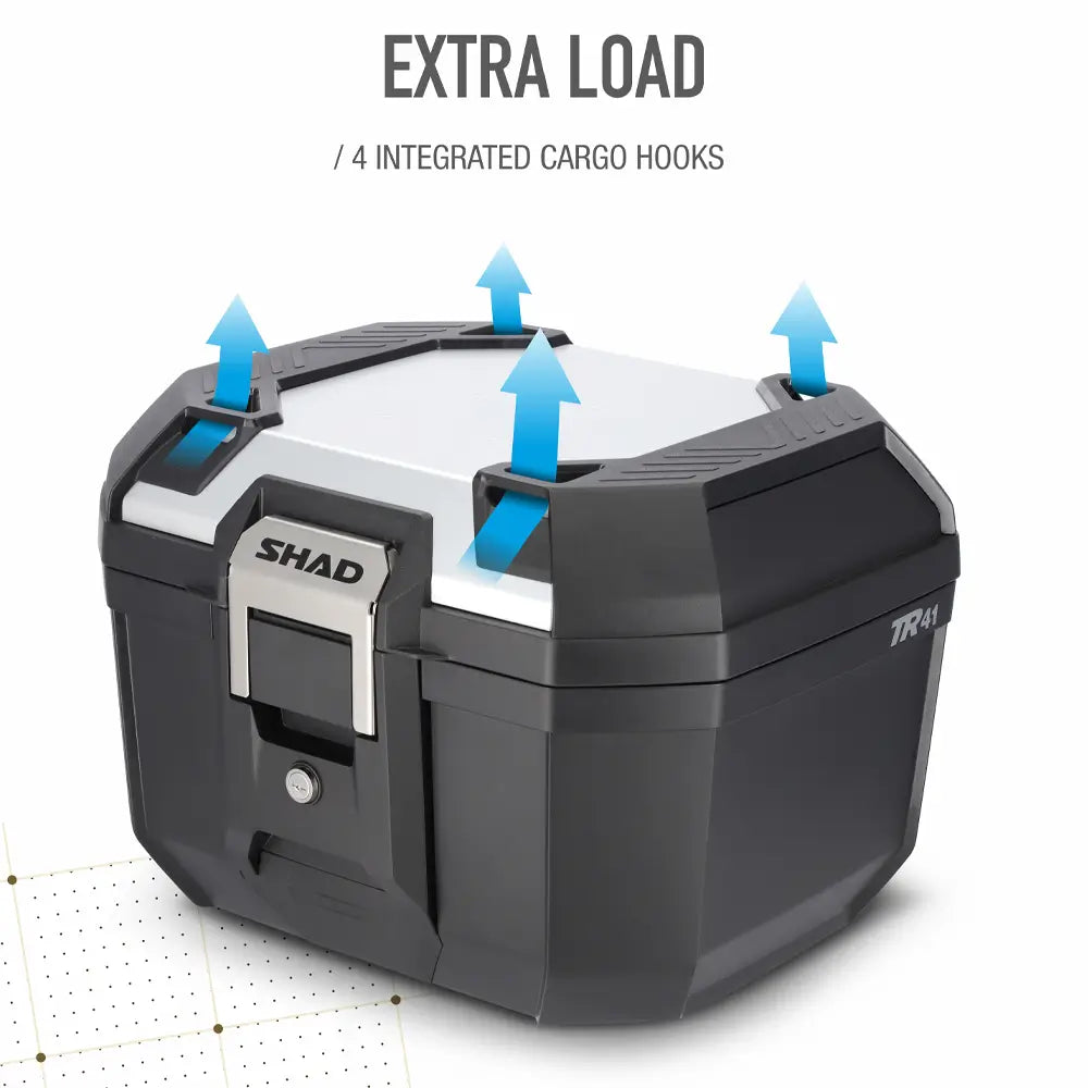 SHAD - SHAD TOP CASE TR41 TERRA BLACK/ALUMINIUM - Shark Leathers