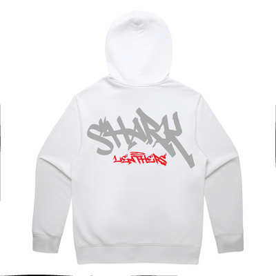 Shark Graff Relaxed Hoodie White