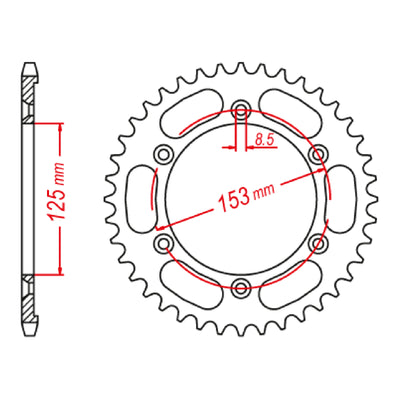 XAM Sprocket Kit Honda XR90L '17- 15/52 (OE#428) O-Ring