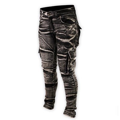 Shark Ladies Distressed Super Stretch Cargos, Front | Shark Leathers
